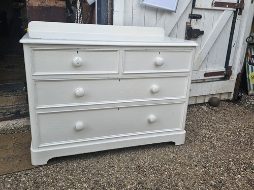 Antique pine painted - chest, of