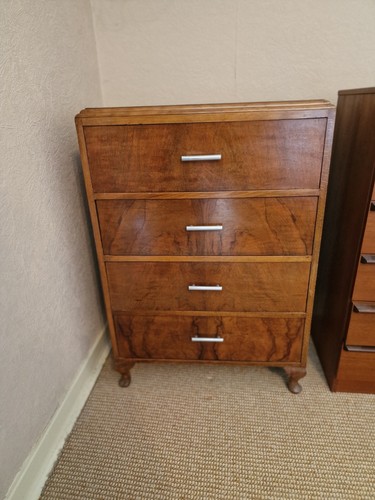 Walnut veneer vintage chest - chest, of