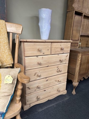 Stripped pine chest drawers - stripped,