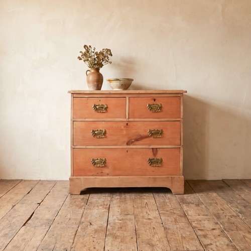 Antique pine chest drawers - pine,