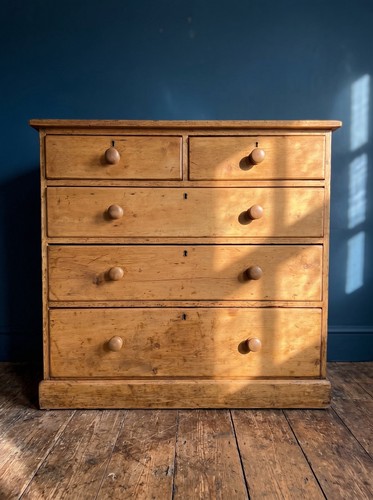 Large victorian pine chest - victorian,