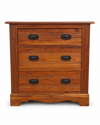 Vintage solid walnut chest - solid,