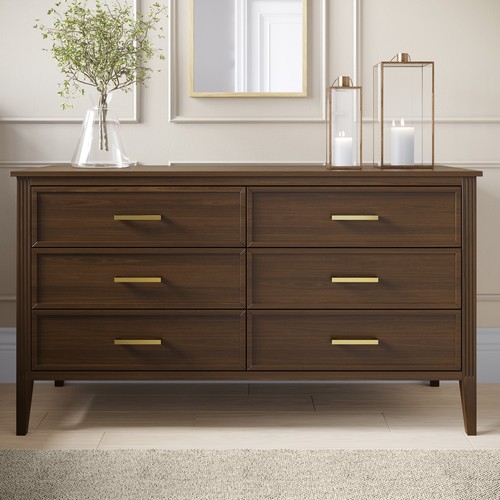 Wide walnut drawer chest - walnut, 6
