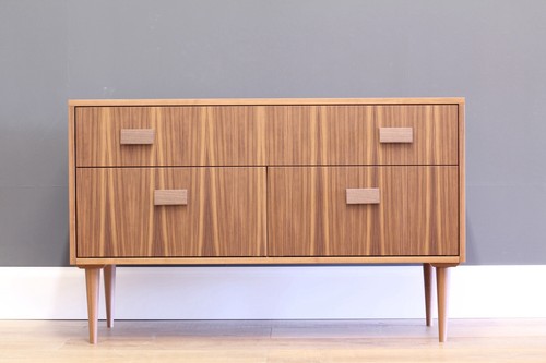 Walnut wood chest drawers - drawers,
