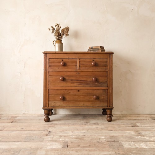Antique pine chest drawers - pine, of